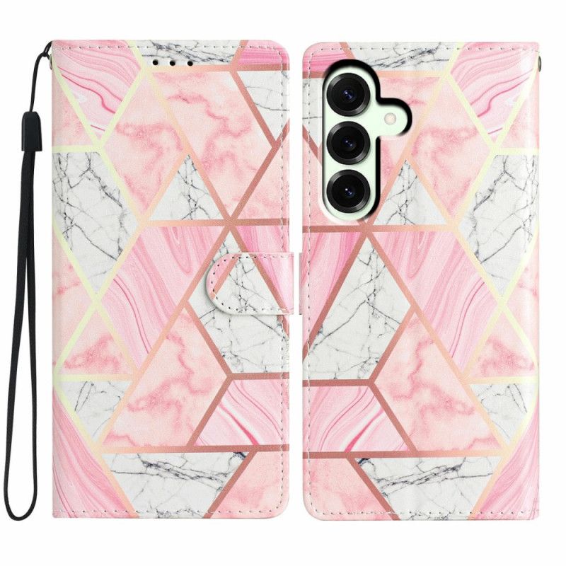 Flip Cover Til Samsung Galaxy A17 4g / 5g Lyserød Marmor