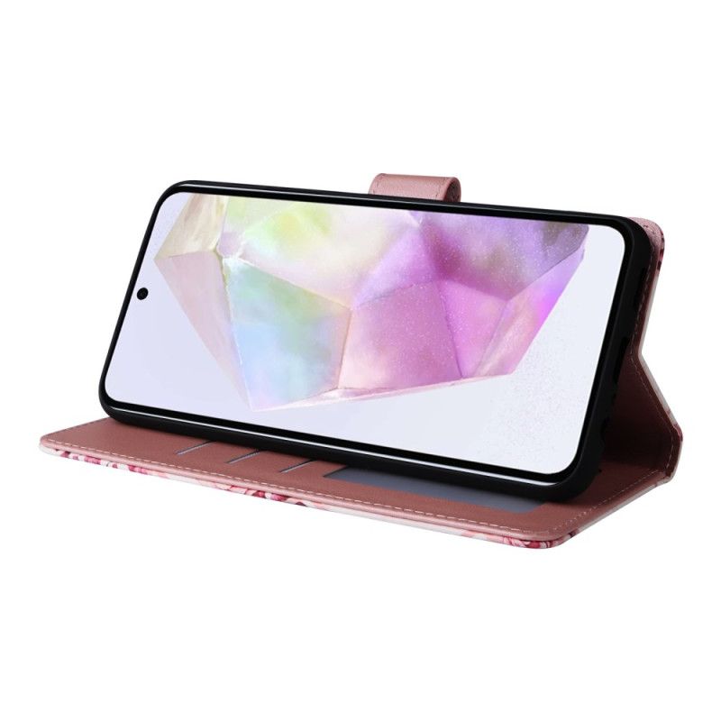 Flip Cover Til Samsung Galaxy A17 4g / 5g Marmordesign Med Snor