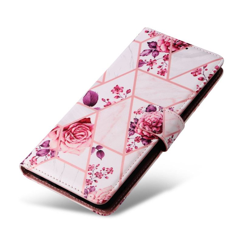 Flip Cover Til Samsung Galaxy A17 4g / 5g Marmordesign Med Snor