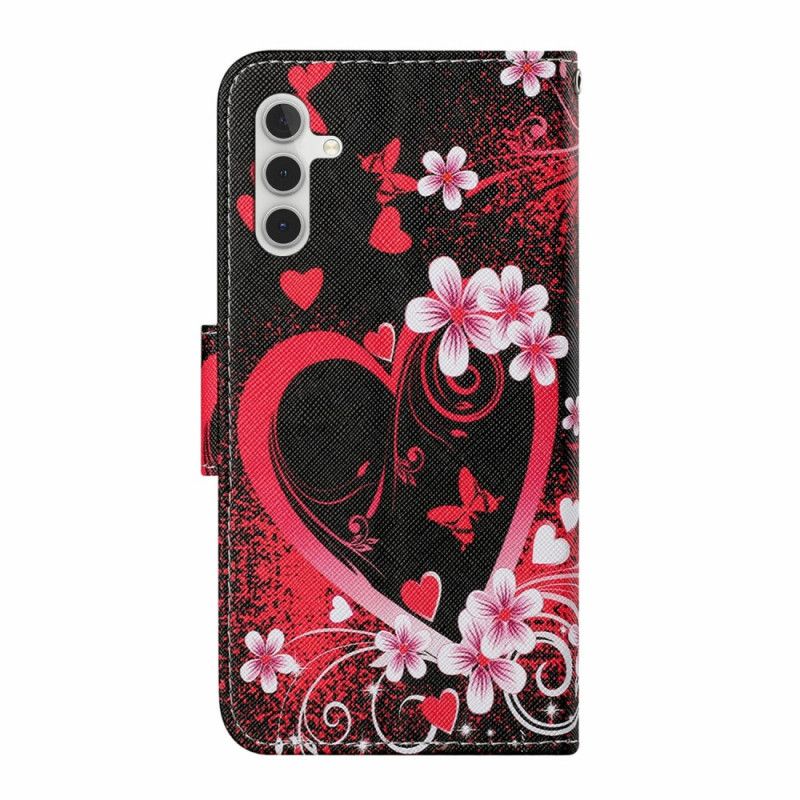 Flip Cover Til Samsung Galaxy A17 4g / 5g Rødt Hjerte