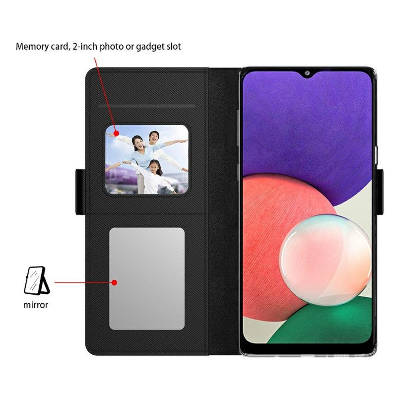 Flip Cover Til Samsung Galaxy A17 4g / 5g Spejl Og Kortholder