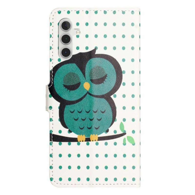 Flip Cover Til Samsung Galaxy A17 4g / 5g Ugle I Søvn