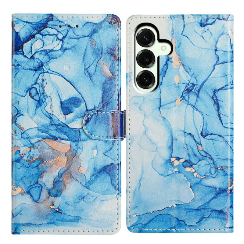 Læder Cover Samsung Galaxy A17 4g / 5g Blå Marmor