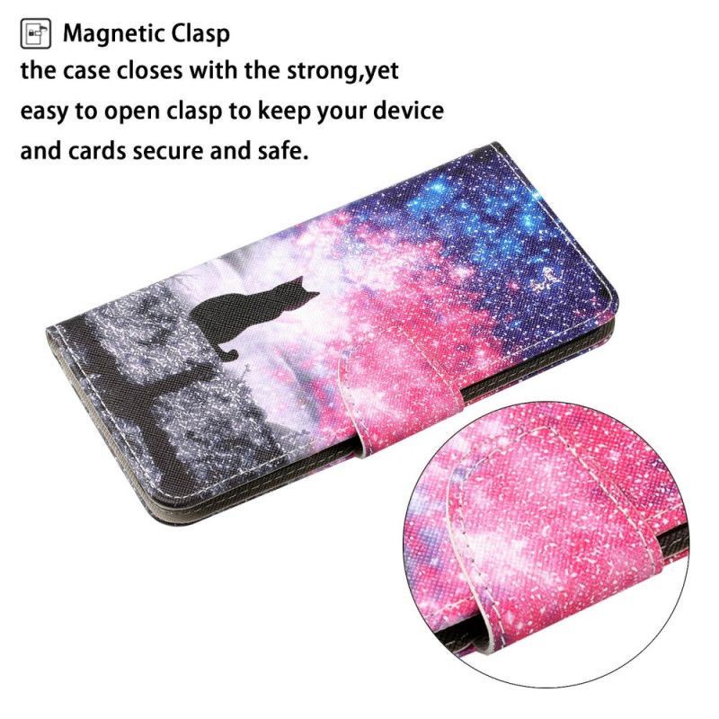Læder Cover Samsung Galaxy A17 4g / 5g Kat Under Stjernerne