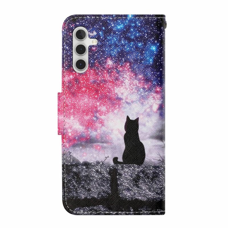 Læder Cover Samsung Galaxy A17 4g / 5g Kat Under Stjernerne