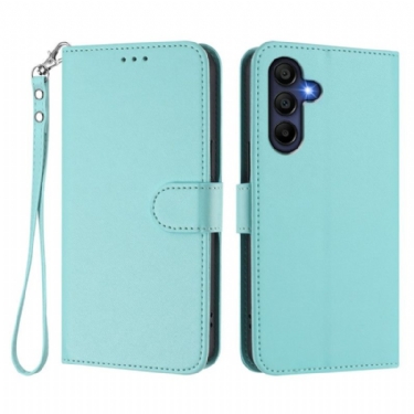 Læder Cover Samsung Galaxy A17 4g / 5g Simpelt Design Med Snor