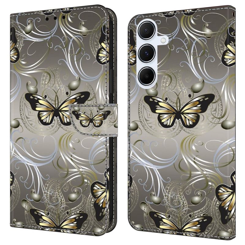 Læder Cover Samsung Galaxy A17 4g / 5g Telefon Etui Blondesommerfugle