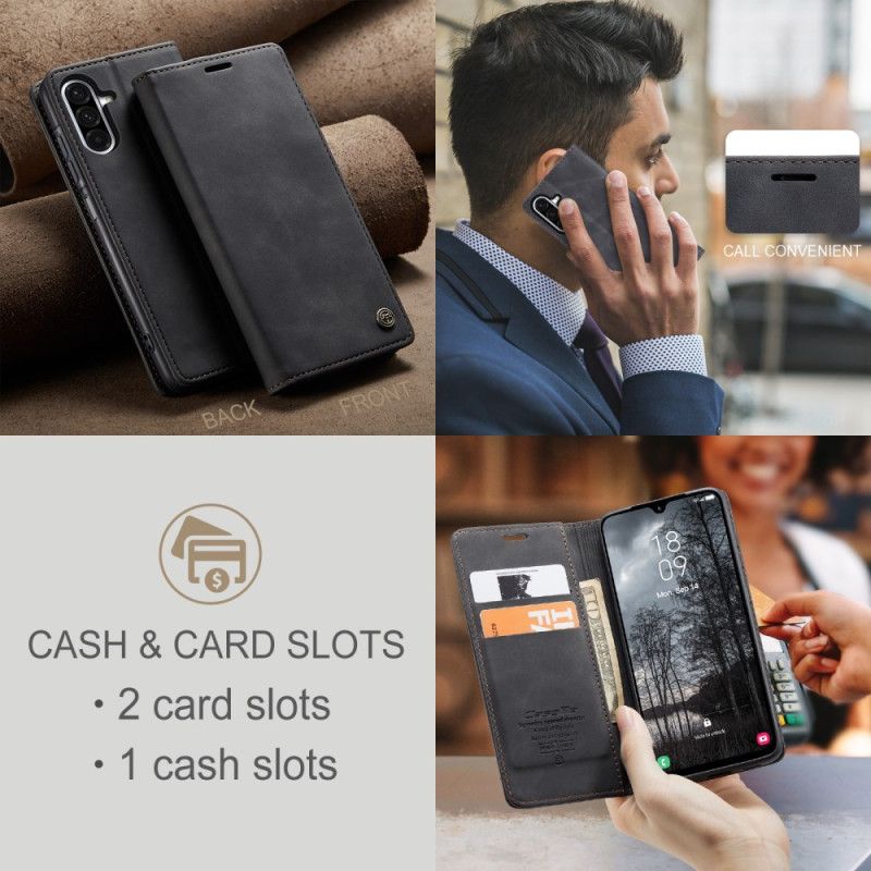 Læder Cover Samsung Galaxy A17 4g / 5g Telefon Etui Caseme Med Ruskindseffekt