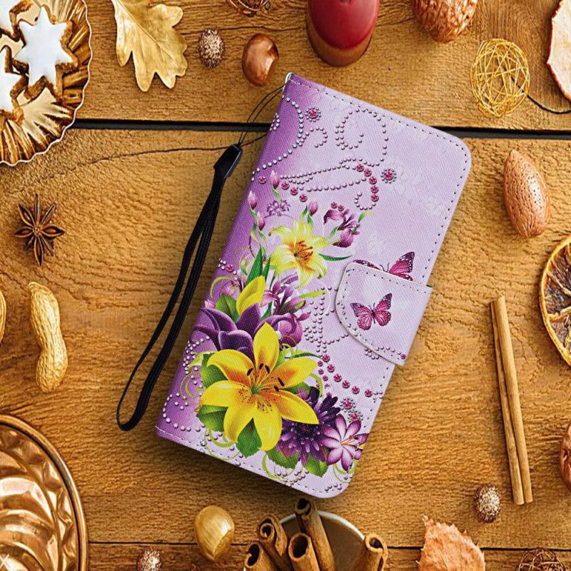 Læder Cover Samsung Galaxy A17 4g / 5g Telefon Etui Gule Blomster