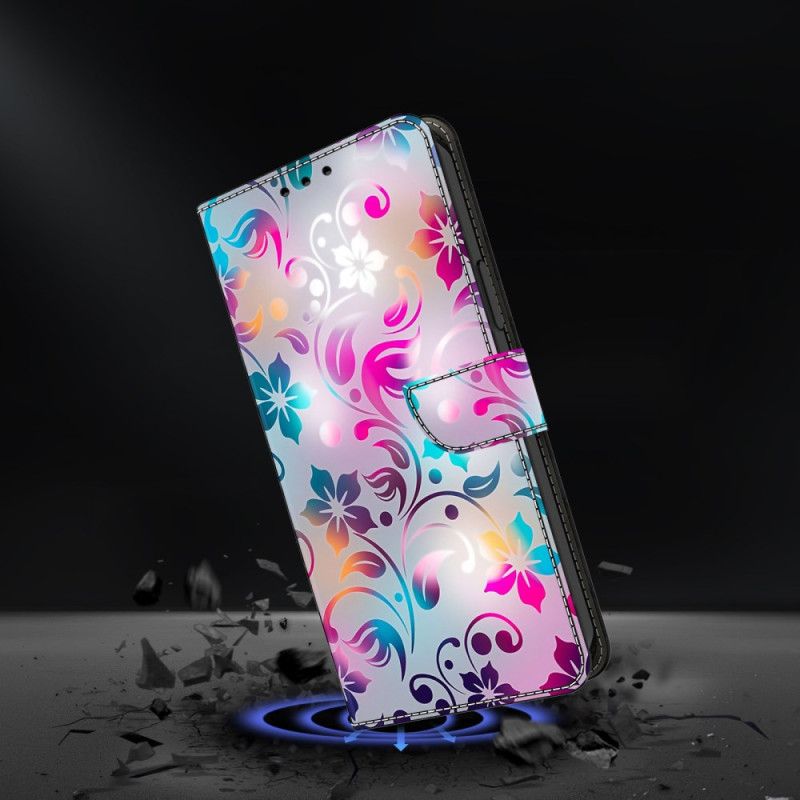 Læder Cover Samsung Galaxy A17 4g / 5g Telefon Etui Håndlavede Blomster