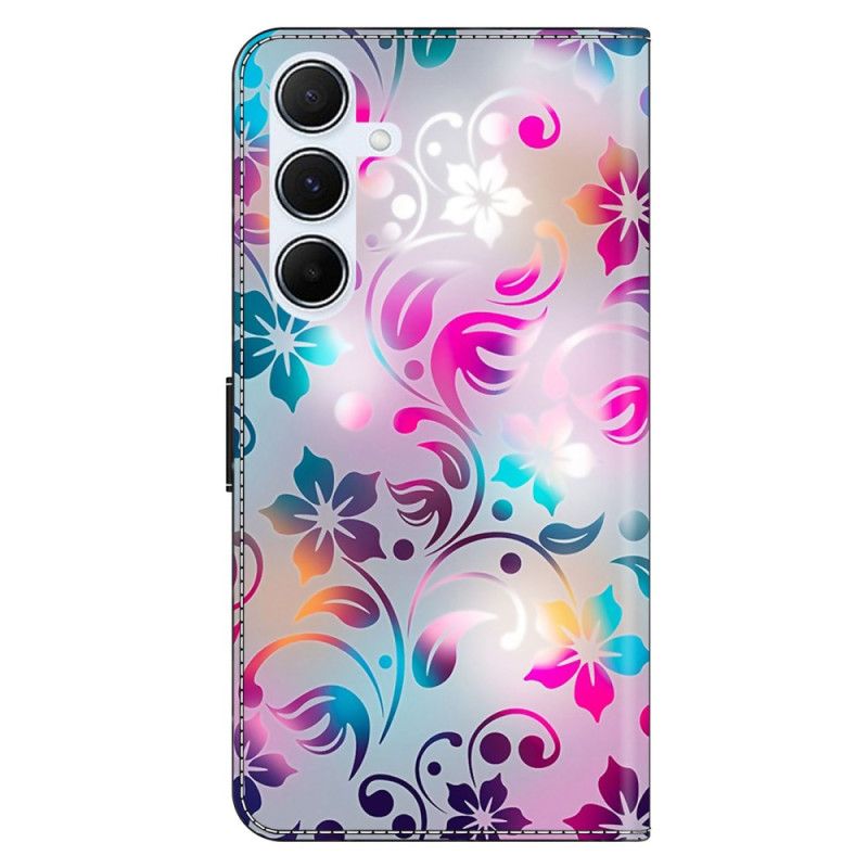 Læder Cover Samsung Galaxy A17 4g / 5g Telefon Etui Håndlavede Blomster