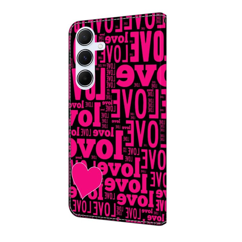 Læder Cover Samsung Galaxy A17 4g / 5g Telefon Etui Kærlighed