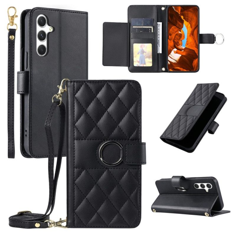 Læder Cover Samsung Galaxy A17 4g / 5g Telefon Etui Quiltet Design
