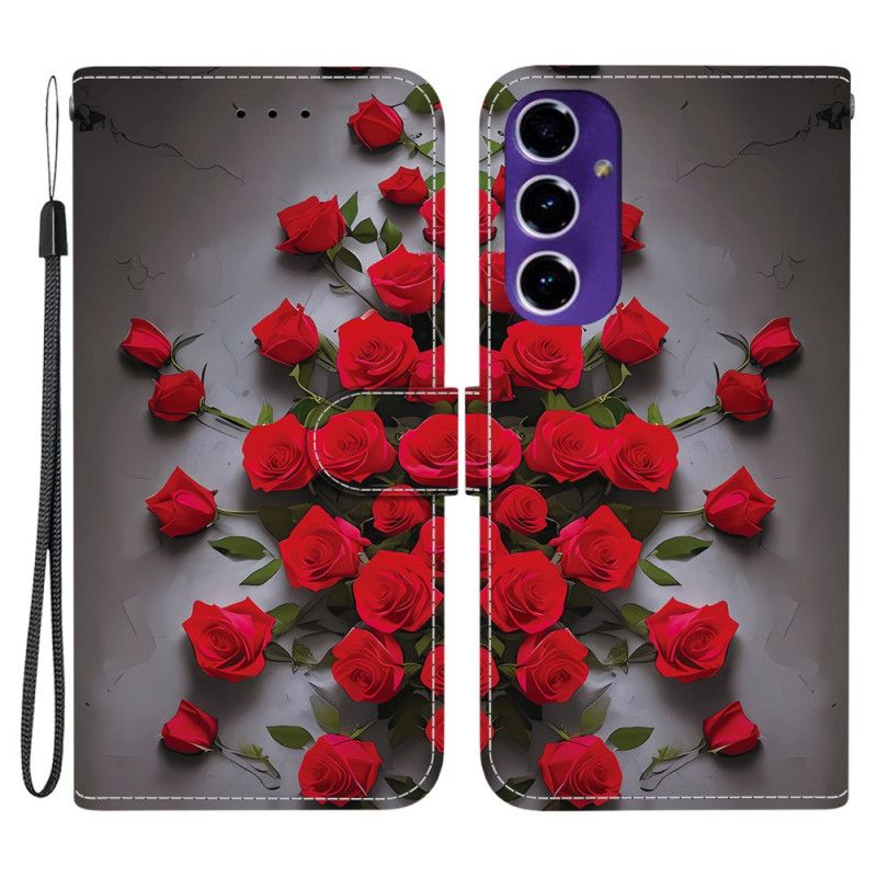 Læder Cover Samsung Galaxy A17 4g / 5g Telefon Etui Røde Roser