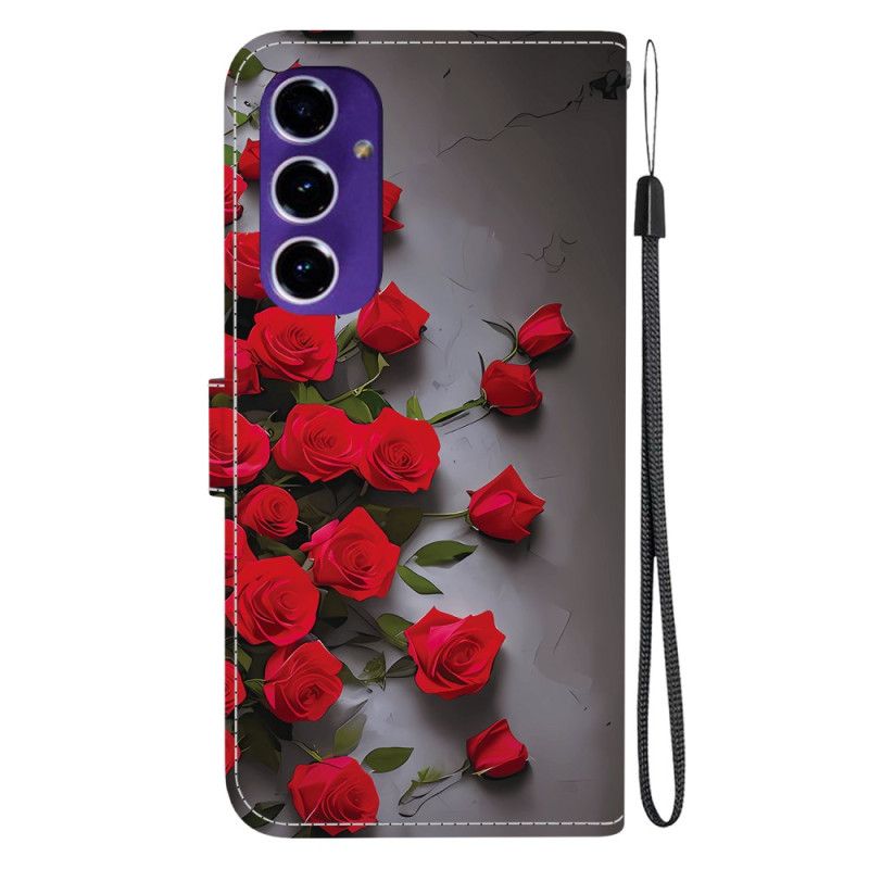 Læder Cover Samsung Galaxy A17 4g / 5g Telefon Etui Røde Roser