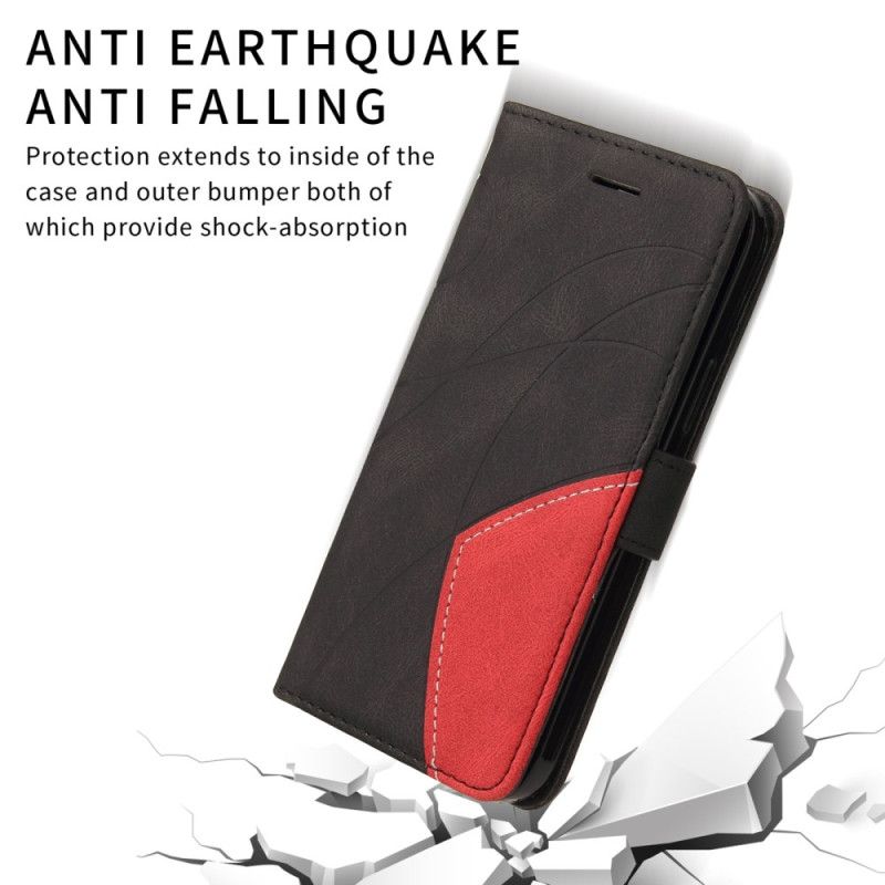 Læder Cover Samsung Galaxy A17 4g / 5g Telefon Etui Tofarvet Krusning