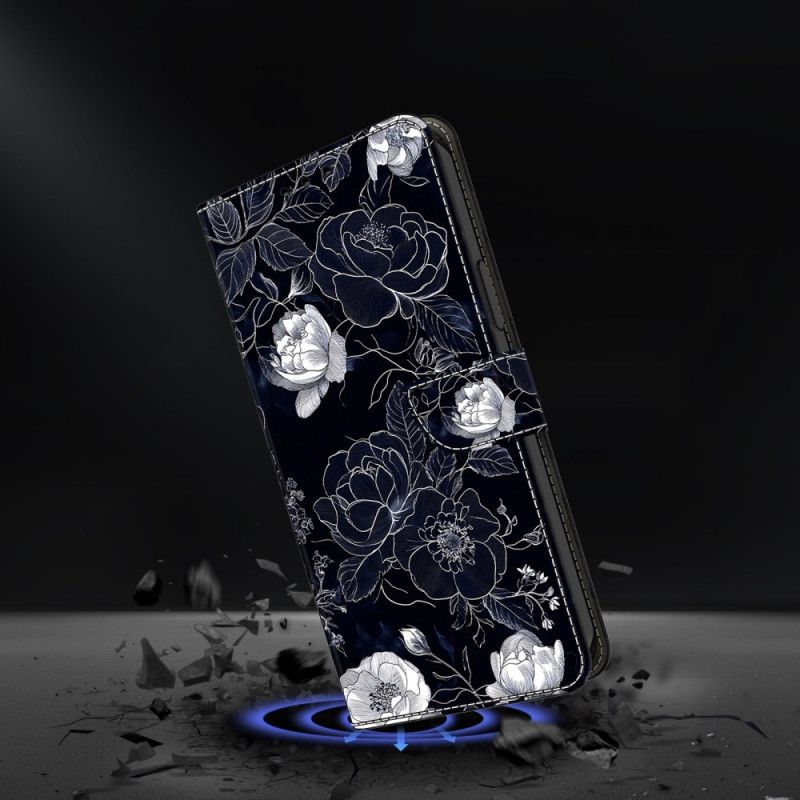 Læder Cover Samsung Galaxy A17 4g / 5g Telefon Etui Vintage Blomster