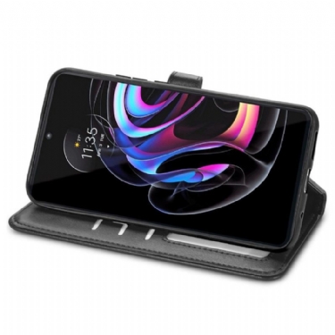 Flip Cover Motorola Edge 20 Pro Indila Imiteret Læder Kortholder