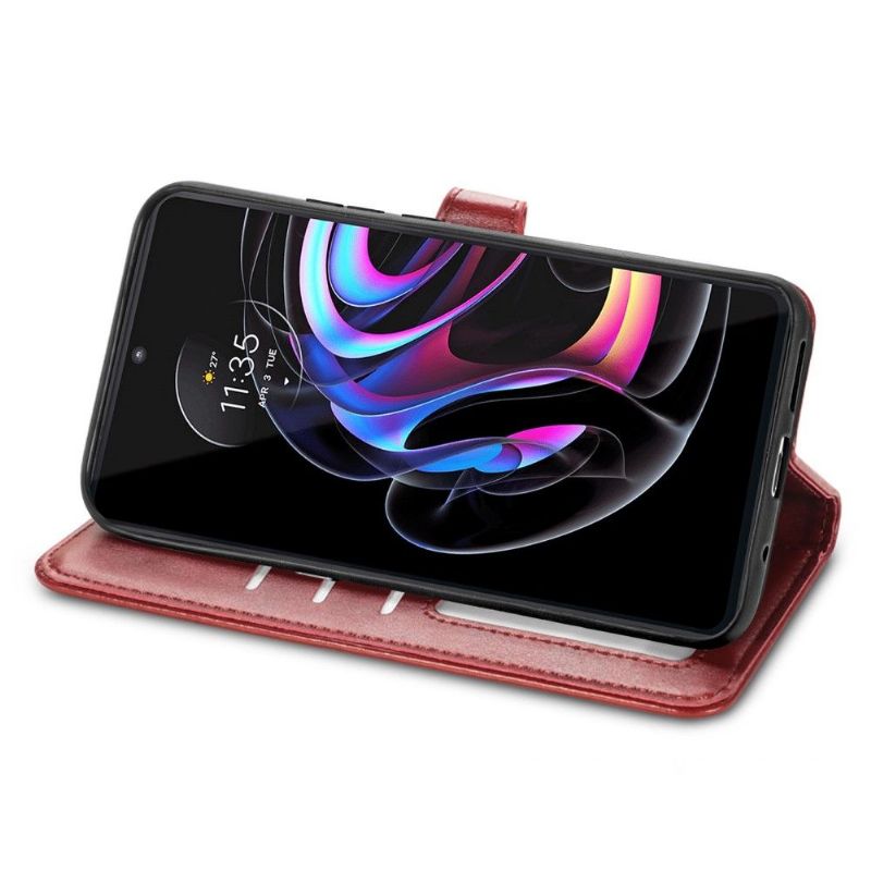 Flip Cover Motorola Edge 20 Pro Indila Imiteret Læder Kortholder