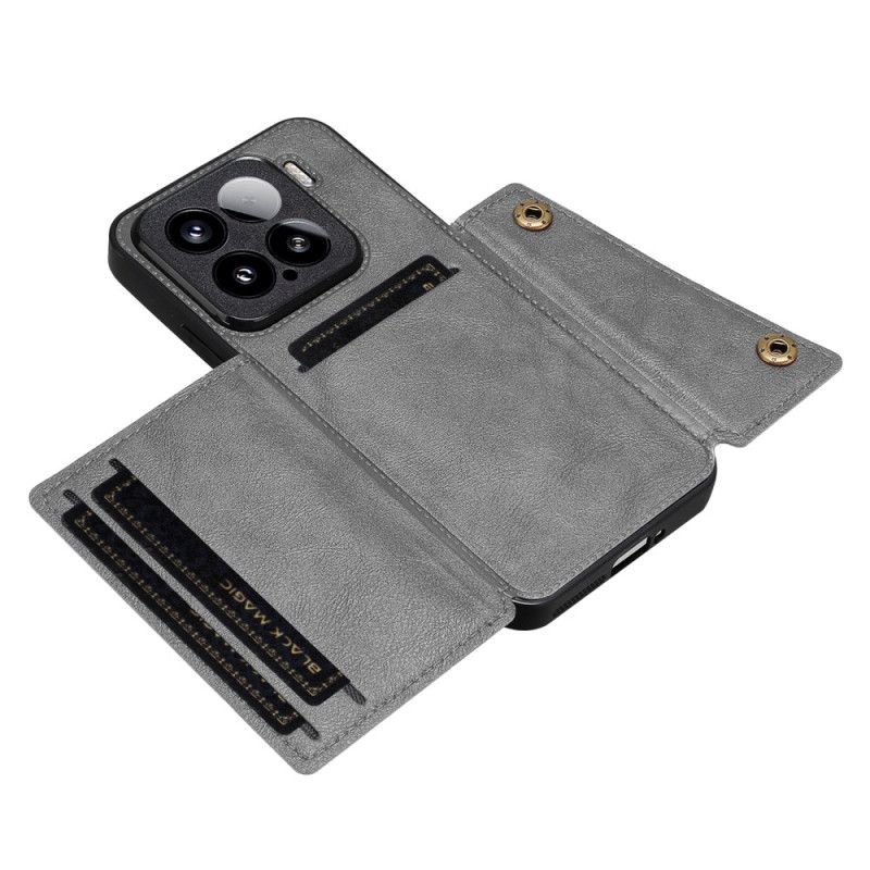 Cover Xiaomi 15 Lædereffekt Med Kortholder Og Stativ