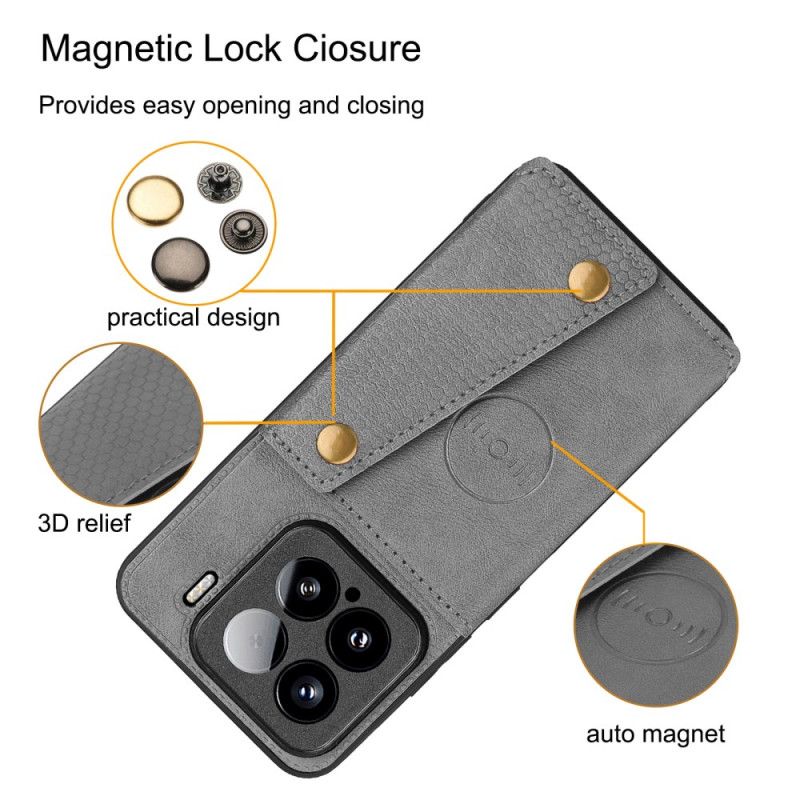 Cover Xiaomi 15 Lædereffekt Med Kortholder Og Stativ