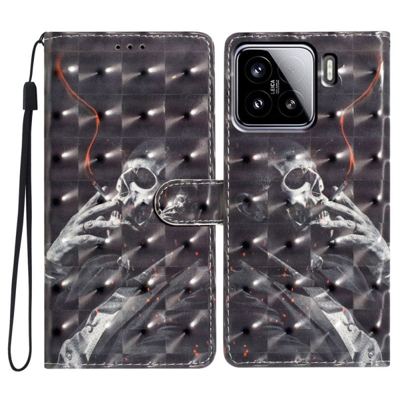 Flip Cover Til Xiaomi 15 3d-rygende Skelet