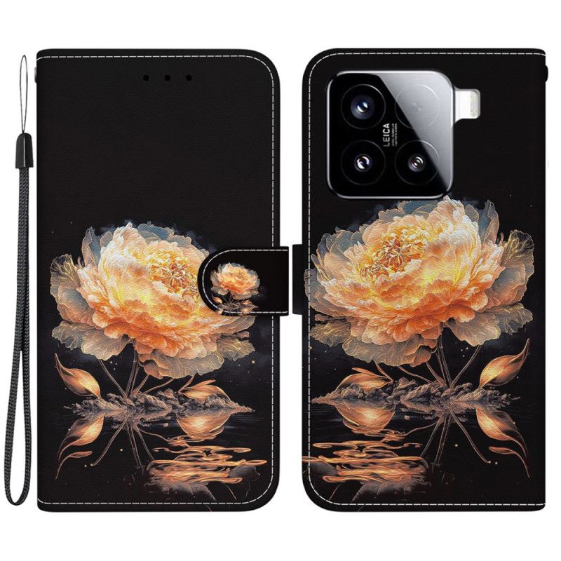Flip Cover Til Xiaomi 15 Gylden Pæon