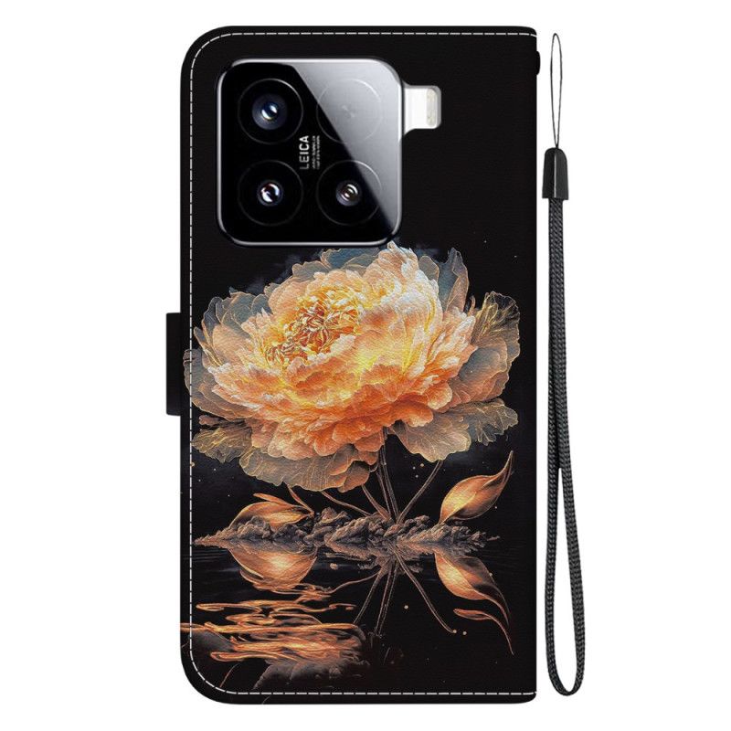 Flip Cover Til Xiaomi 15 Gylden Pæon