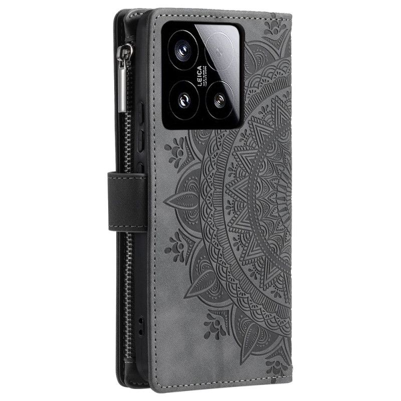 Flip Cover Til Xiaomi 15 Mandala-pung Med Ruskindseffekt