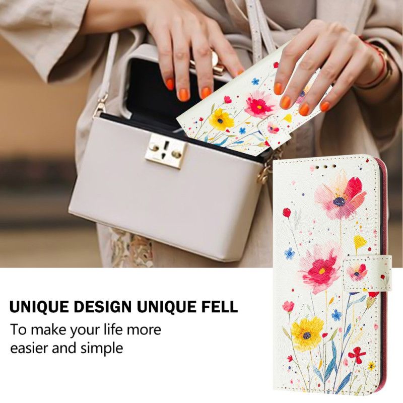 Flip Cover Xiaomi 15 Blomstermotiv
