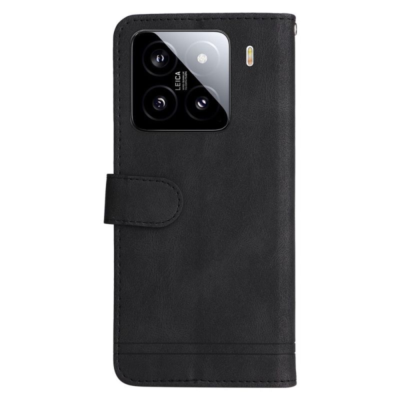 Flip Cover Xiaomi 15 Dekorativ Nitte Og Rem