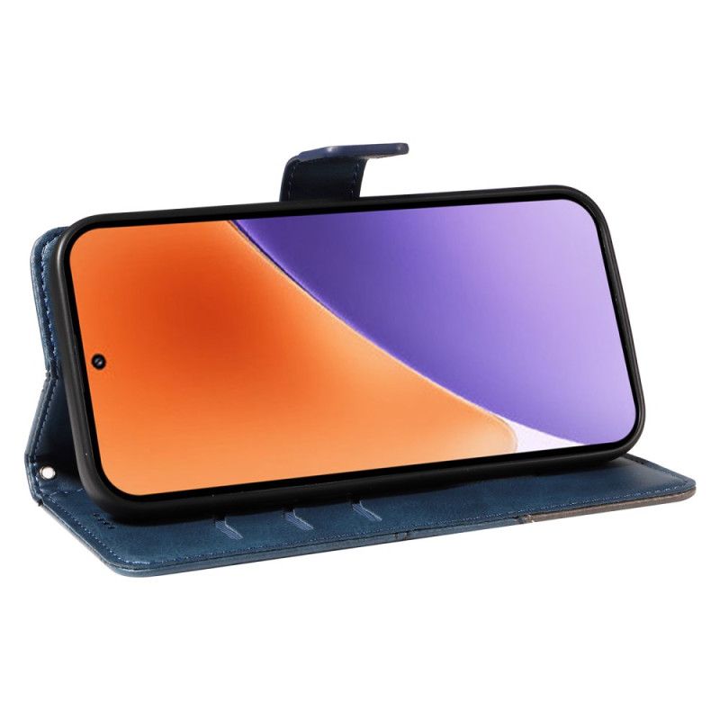 Flip Cover Xiaomi 15 Tofarvede Linjer Og Striber