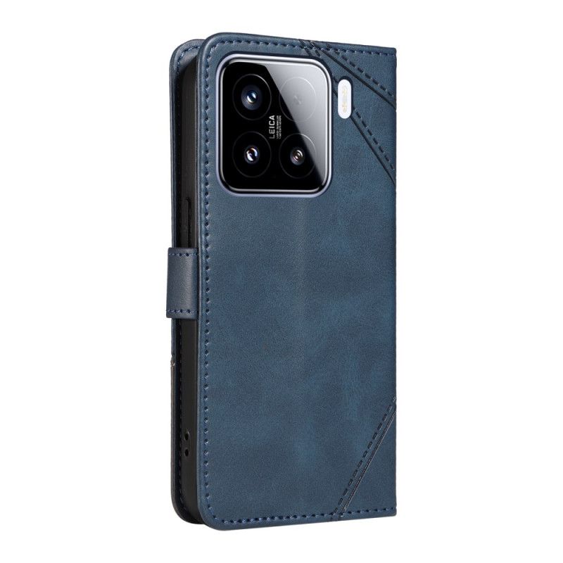 Flip Cover Xiaomi 15 Tofarvede Linjer Og Striber