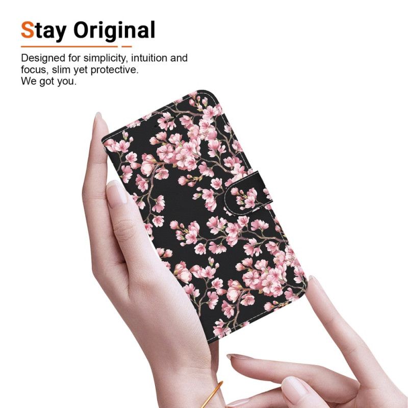 Læder Cover Xiaomi 15 Telefon Etui Blommeblomster