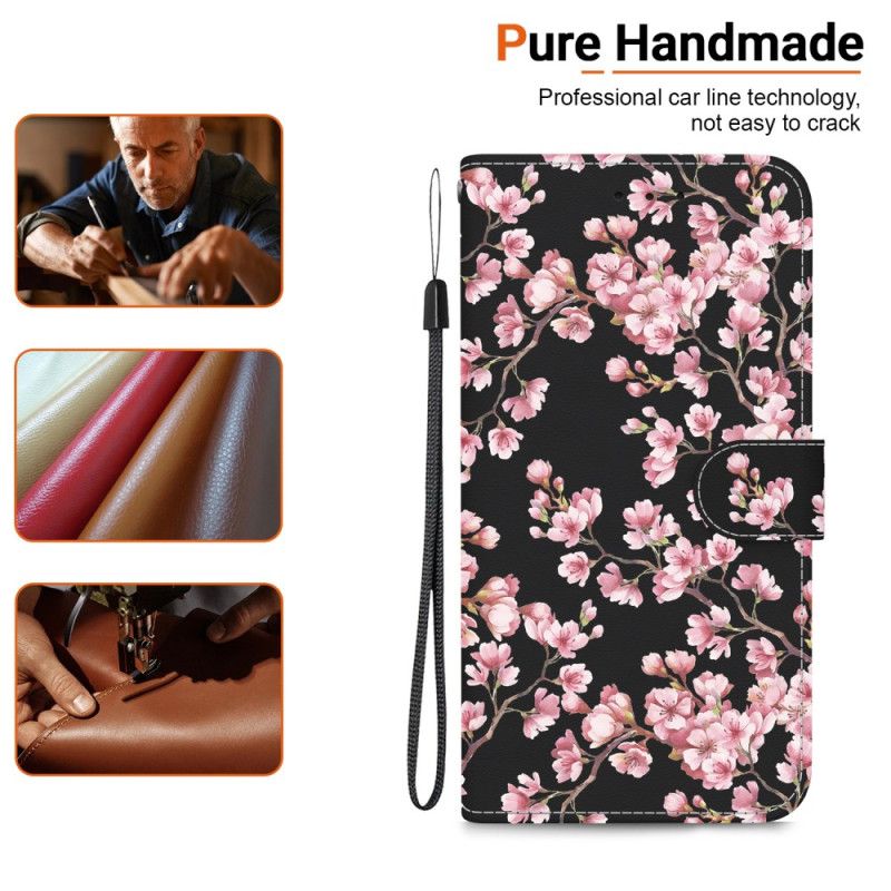 Læder Cover Xiaomi 15 Telefon Etui Blommeblomster