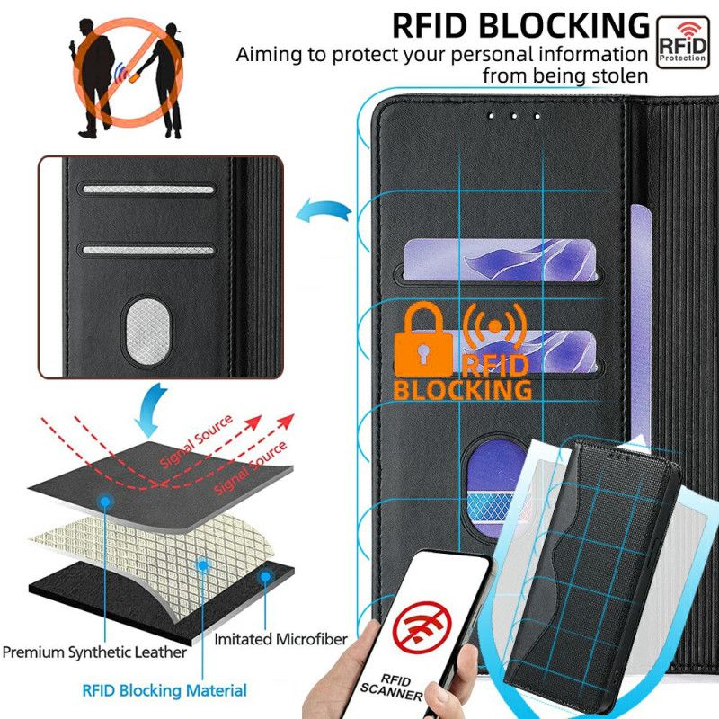 Læder Cover Xiaomi 15 Telefon Etui Bølget Design