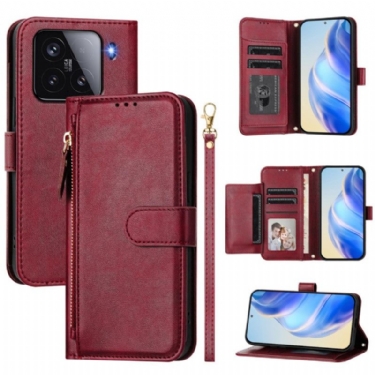 Læder Cover Xiaomi 15 Telefon Etui Multifunktionel