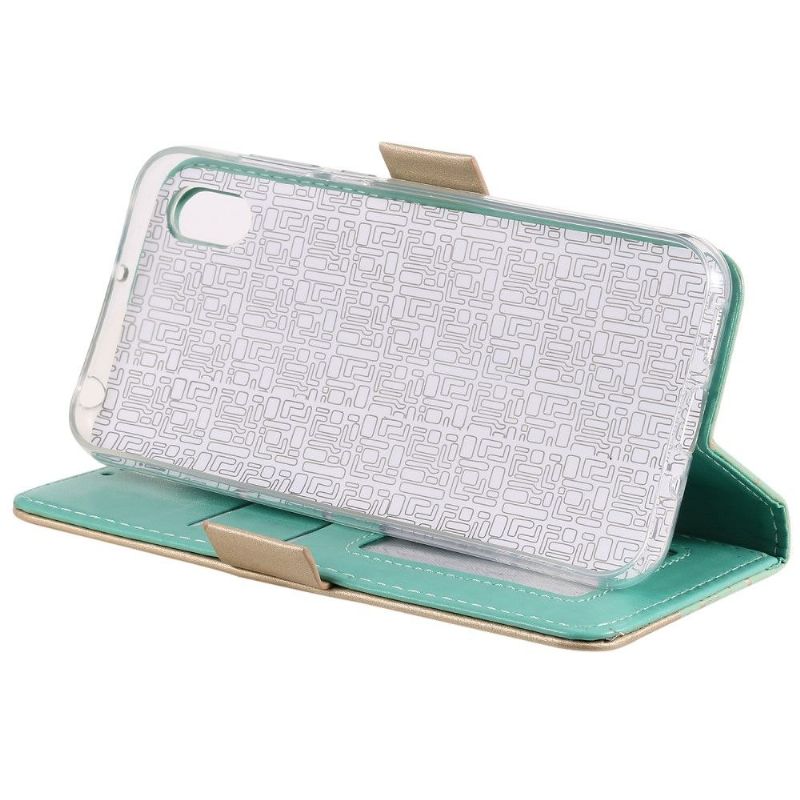 Læder Cover Huawei Y5 2019 Blomsterblonde
