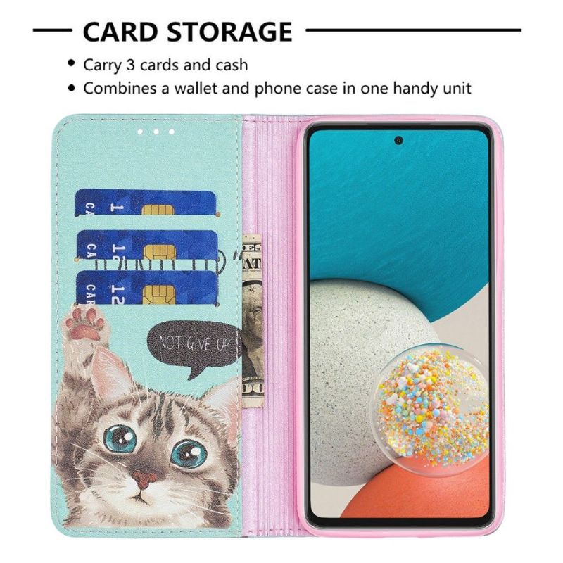 Læder Cover Samsung Galaxy A53 5G Original Hand Up Chat