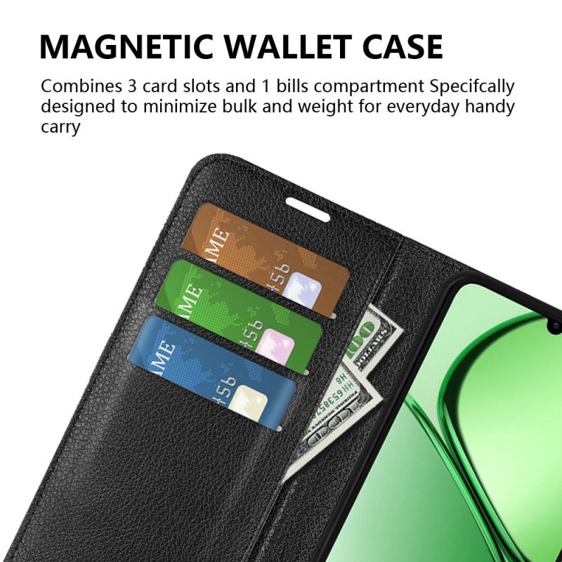 Flip Cover Realme C61 Klassisk Litchi Kunstlæder