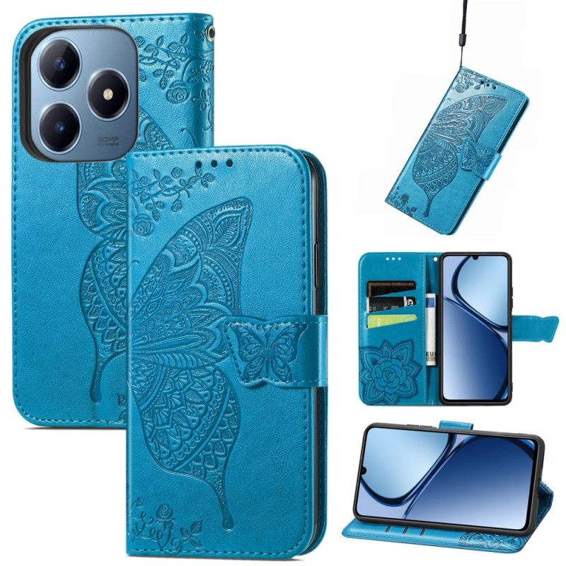 Flip Cover Til Realme C61 Barok Sommerfugl