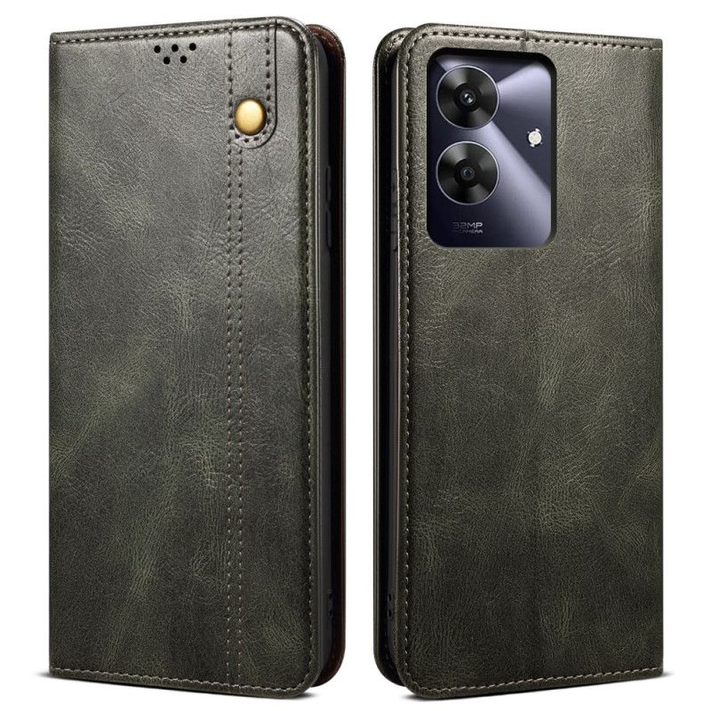 Flip Cover Til Realme C61 Vokset Kunstlæder