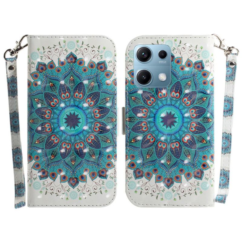 Flip Cover Xiaomi Redmi Note 14s Grøn Mandala Med Snor