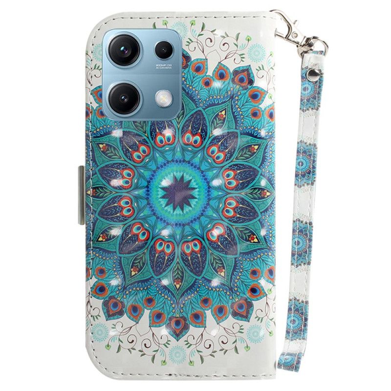 Flip Cover Xiaomi Redmi Note 14s Grøn Mandala Med Snor