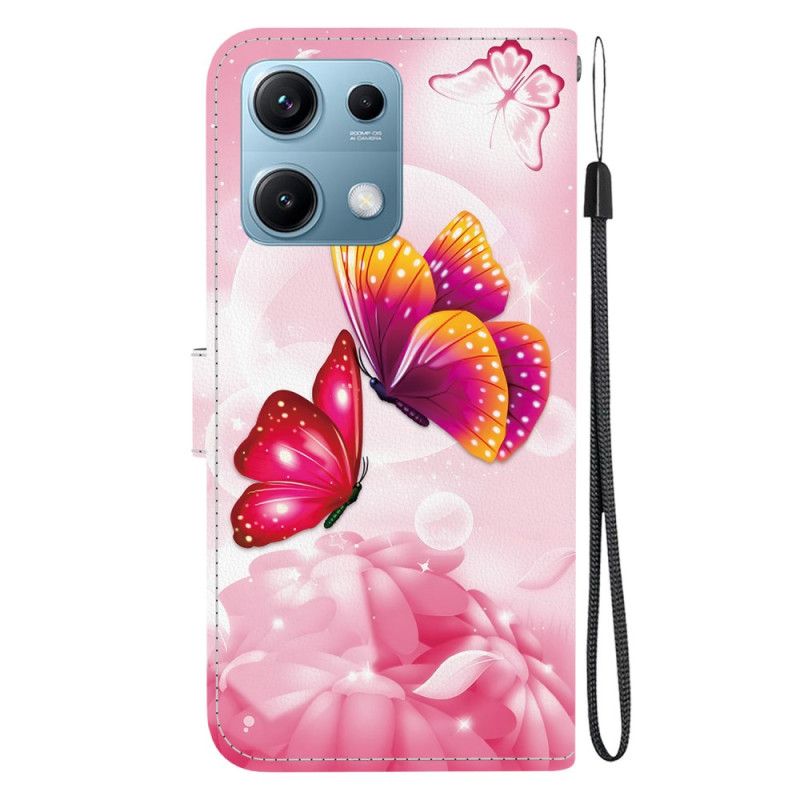 Flip Cover Xiaomi Redmi Note 14s Lyserøde Sommerfugle