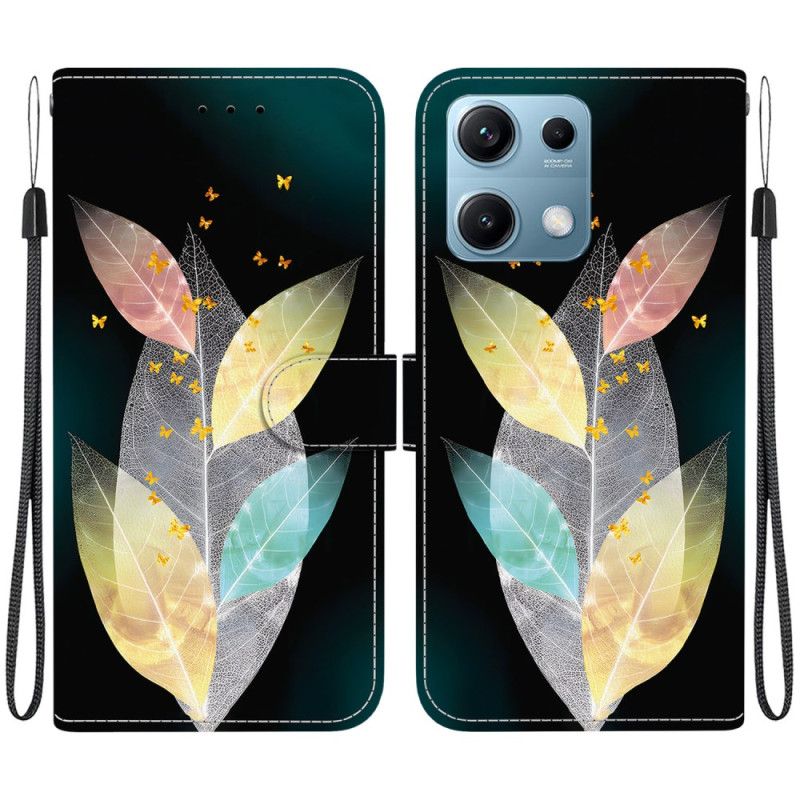 Læder Cover Xiaomi Redmi Note 14s Telefon Etui Farverige Fjer
