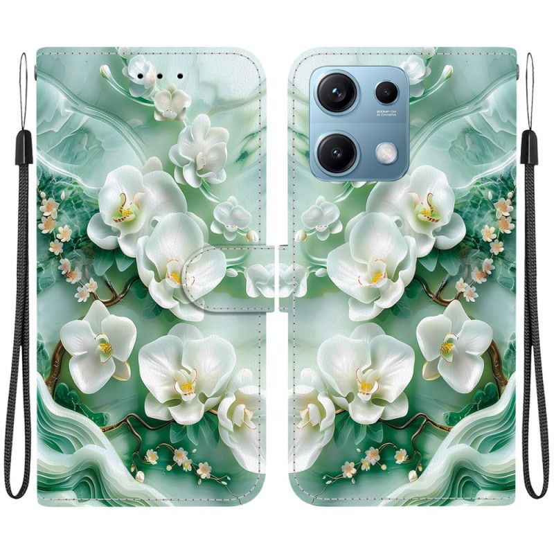 Læder Cover Xiaomi Redmi Note 14s Telefon Etui Jadeblomst