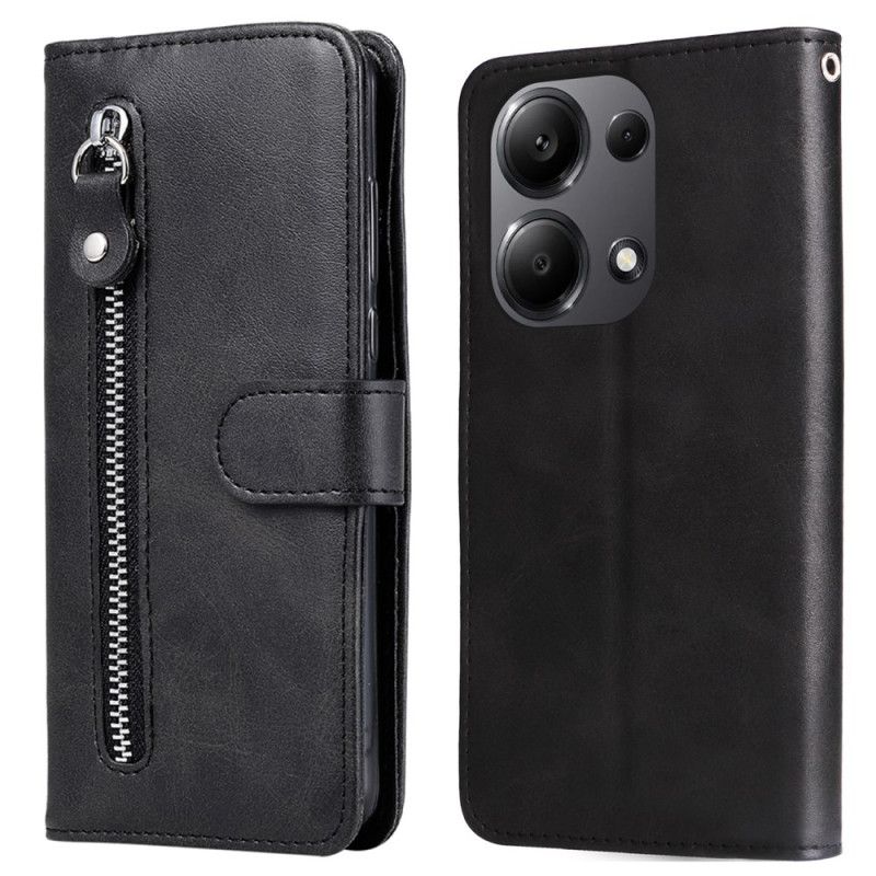 Læder Cover Xiaomi Redmi Note 14s Telefon Etui Møntpung Foran