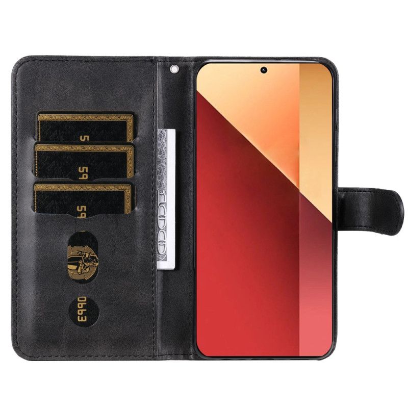 Læder Cover Xiaomi Redmi Note 14s Telefon Etui Møntpung Foran