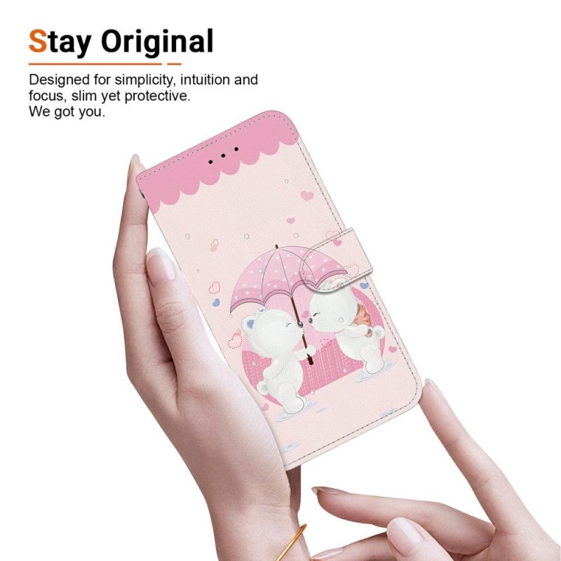 Læder Cover Xiaomi Redmi Note 14s Telefon Etui Tegneseriebjørnepar